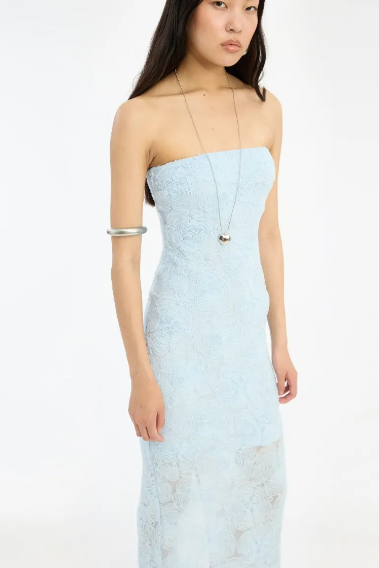 Mesh Tube Dress Blue