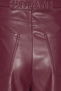 Mid Waisted Piping Pants Bordeaux