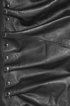 Midi Leather Skirt Black