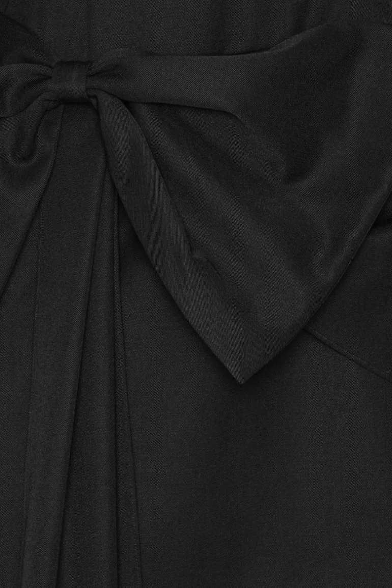Mini Dress W/ Bow Ls Black