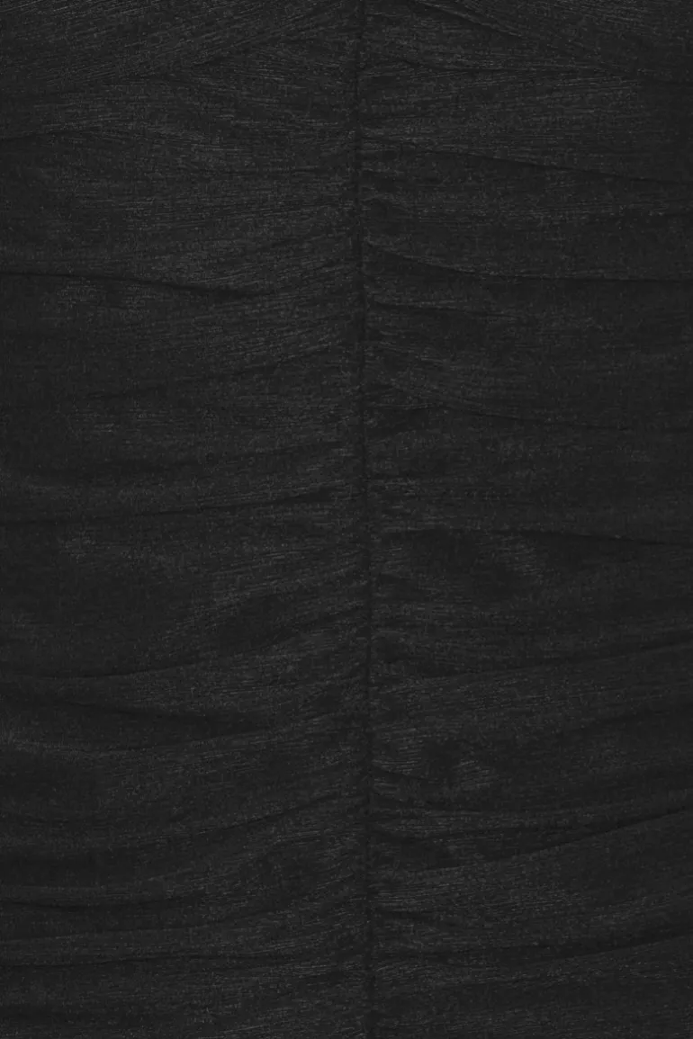 Mini Ruched Ls Dress Black