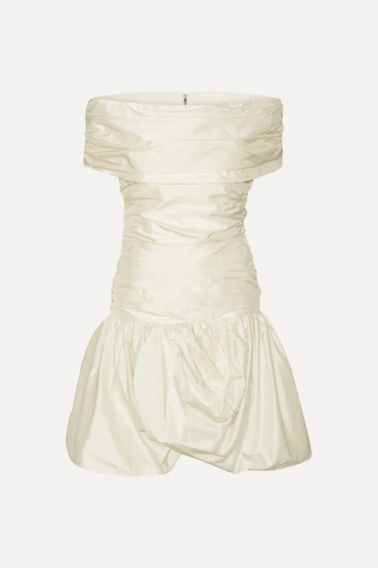 Off Shoulder Mini Dress Creme White