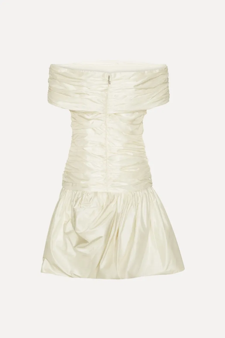 Off Shoulder Mini Dress Creme White