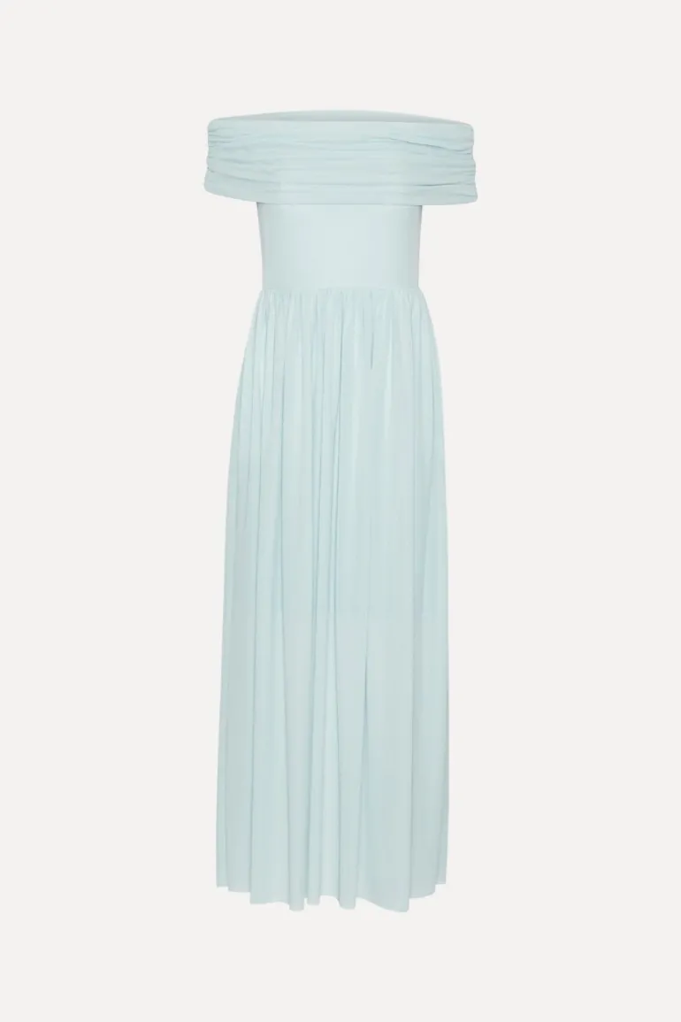 Off-shoulder Maxi Dress Light Blue