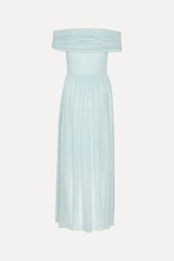 Off-shoulder Maxi Dress Light Blue