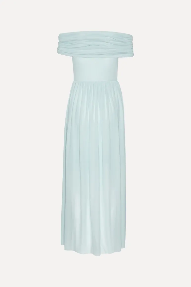 Off-shoulder Maxi Dress Light Blue