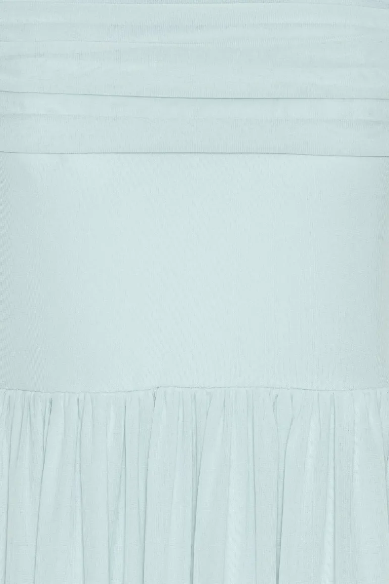 Off-shoulder Maxi Dress Light Blue