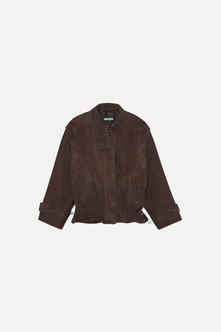 Oversized Leather Jacket Chocolate Brown