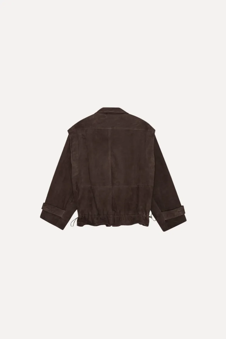 Oversized Leather Jacket Chocolate Brown