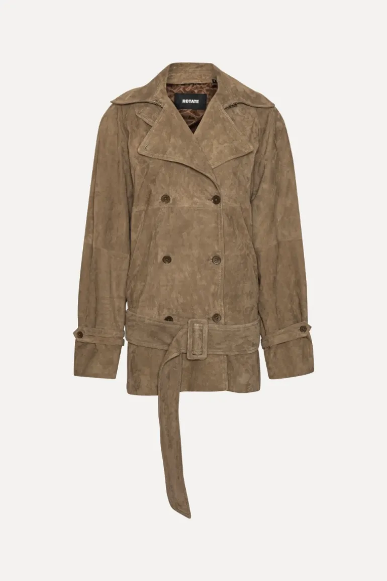 Oversized Suede Jacket Brown
