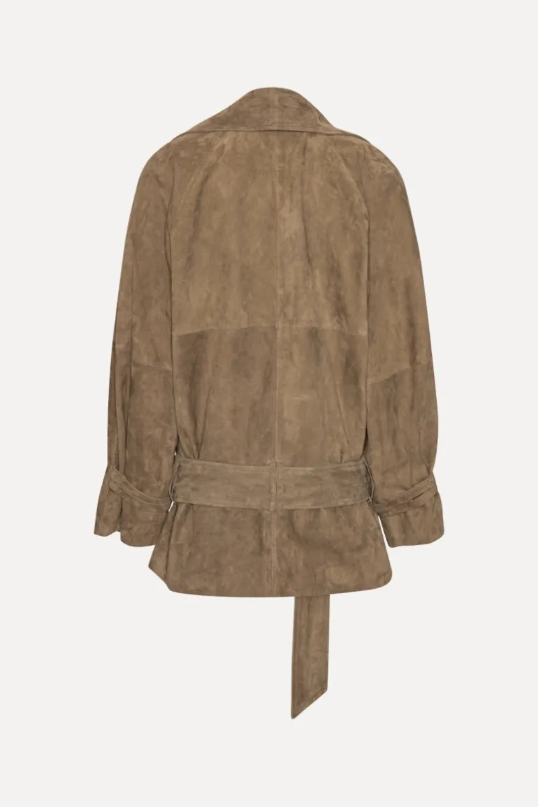 Oversized Suede Jacket Brown