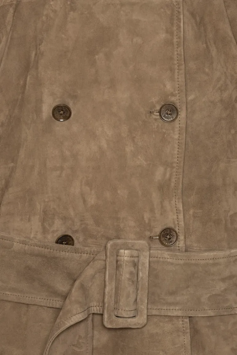 Oversized Suede Jacket Brown