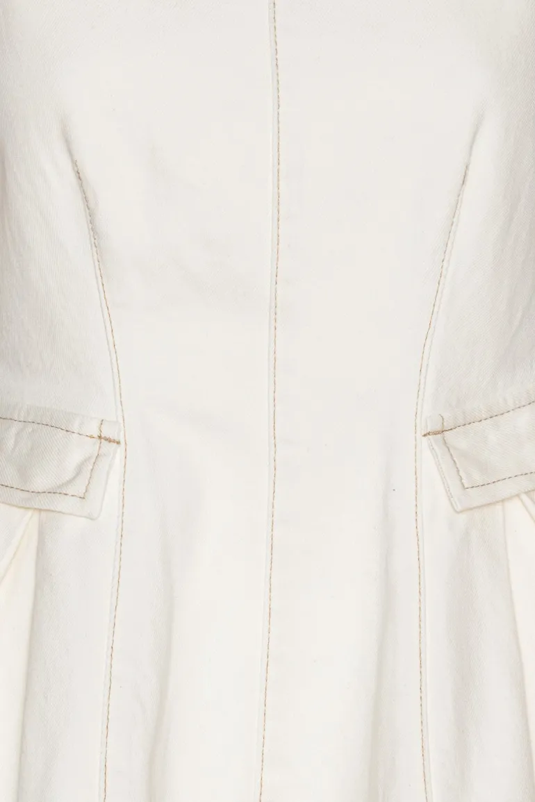 Peplum Denim Top White Denim