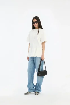 Peplum T-shirt Bright White