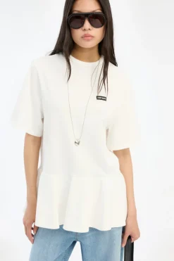 Peplum T-shirt Bright White