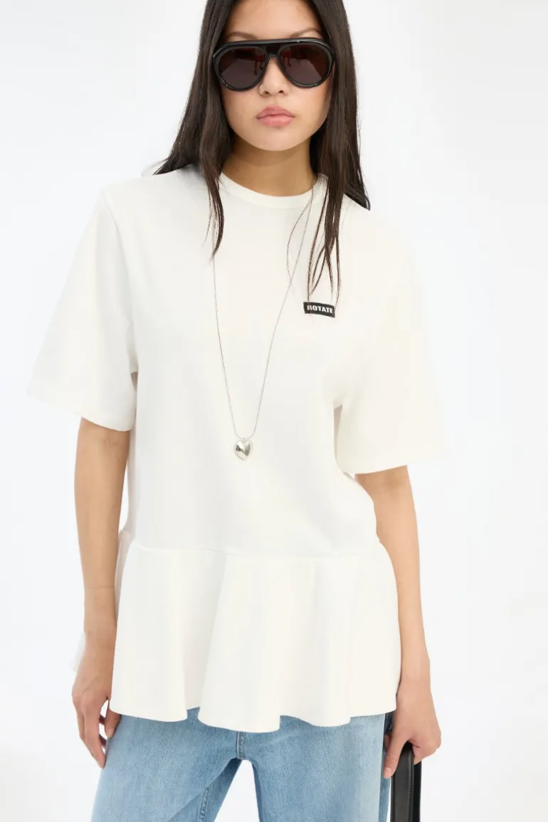 Peplum T-shirt Bright White