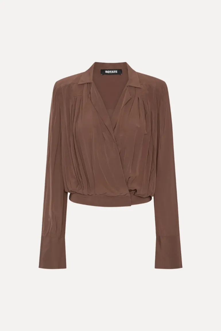 Pleated Ls Top Brown
