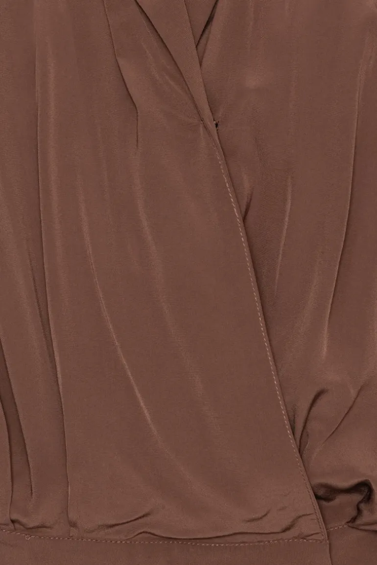 Pleated Ls Top Brown