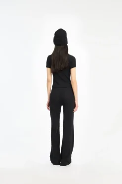 Pointelle Fitted T-shirt Black