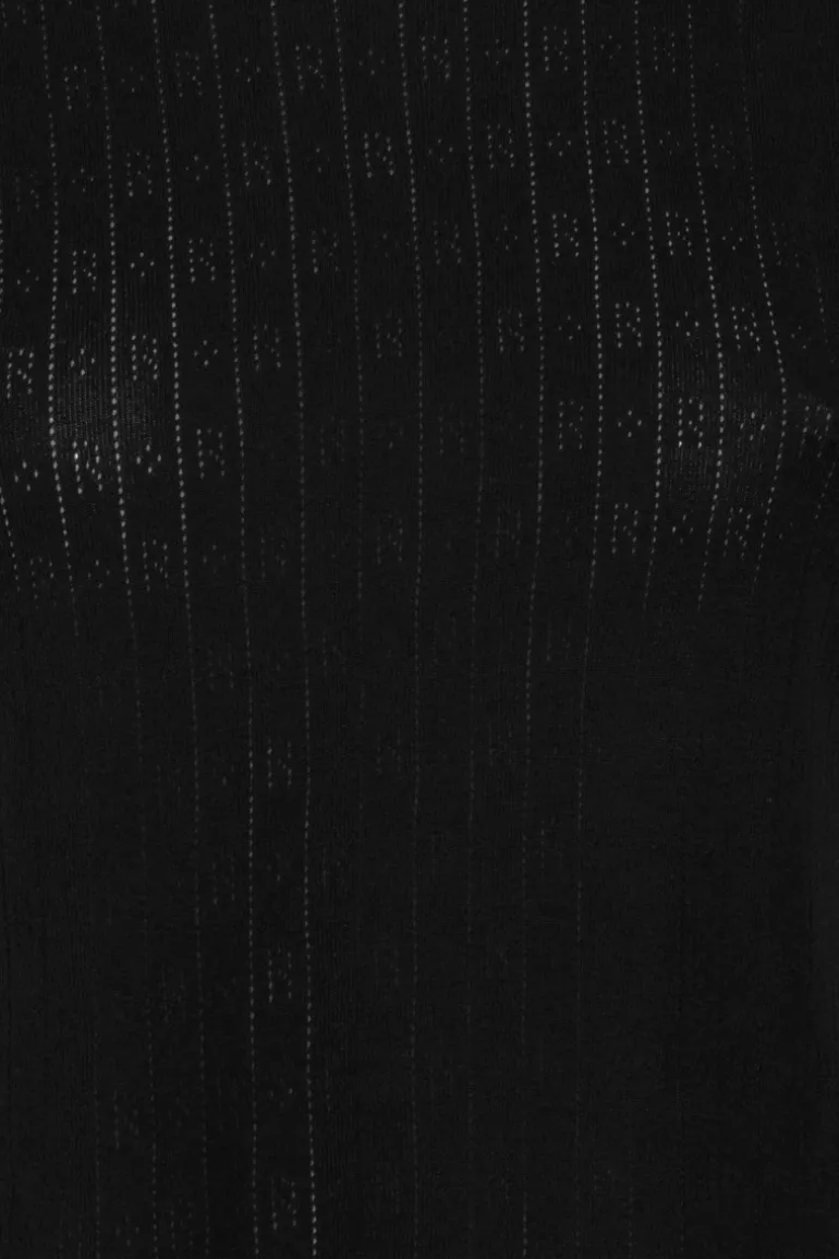 Pointelle Fitted T-shirt Black