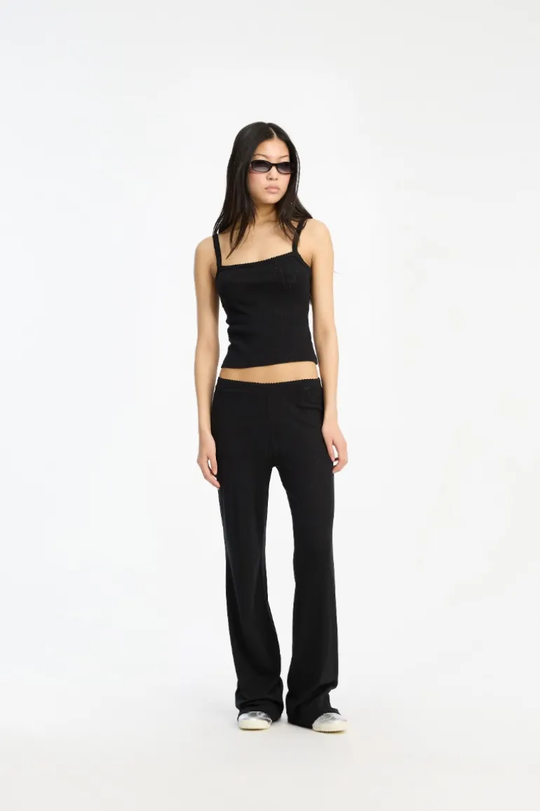 Pointelle Leggings Black