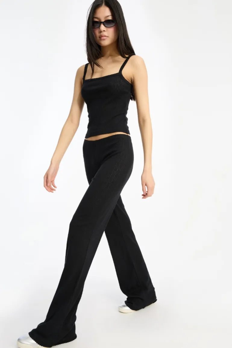 Pointelle Leggings Black
