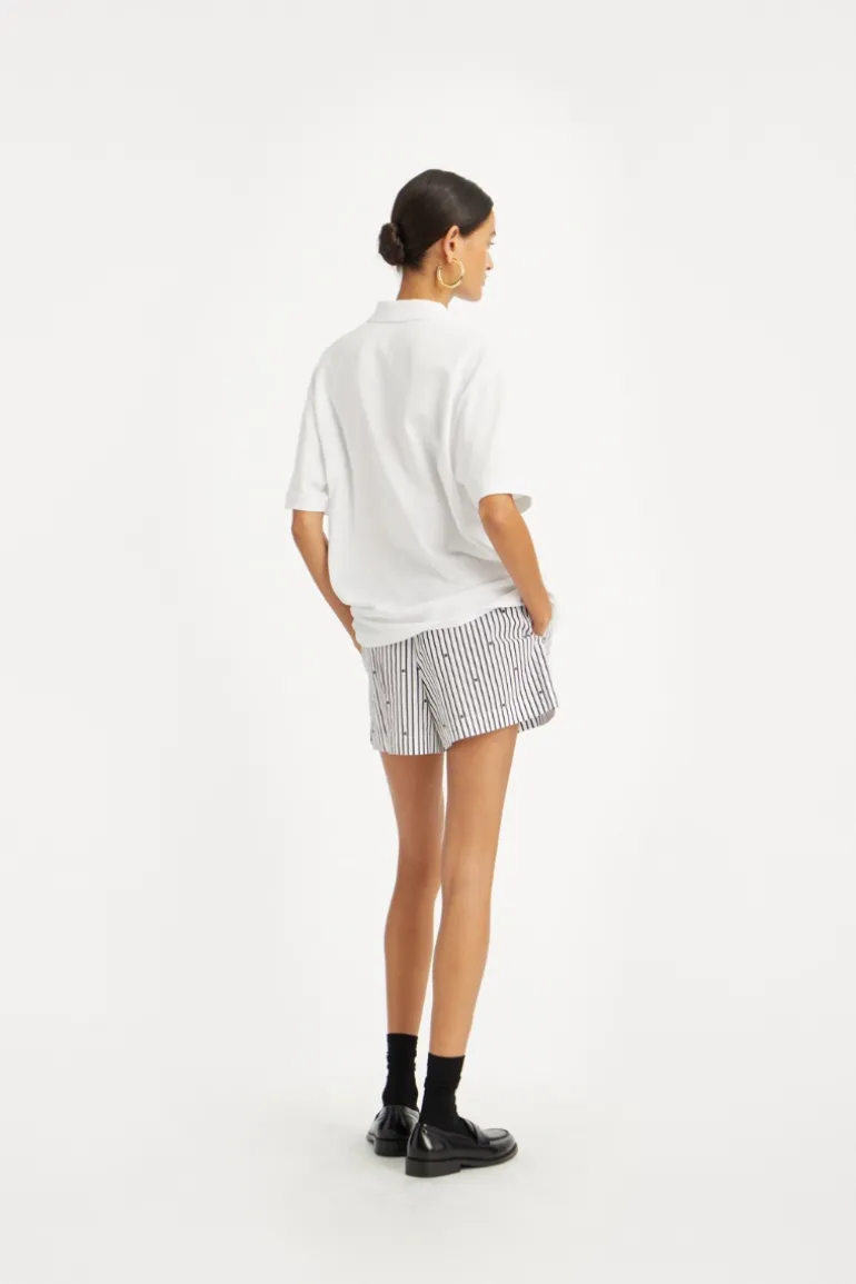 Poplin Shorts Striped Black
