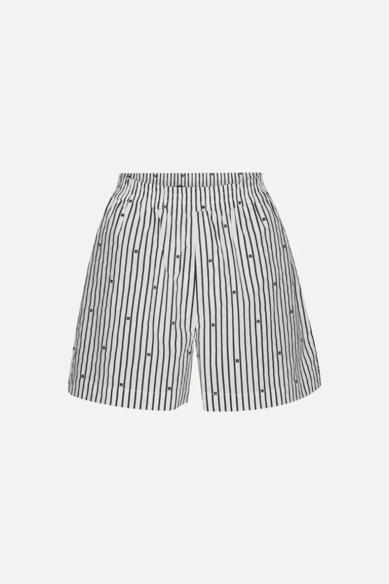 Poplin Shorts Striped Black