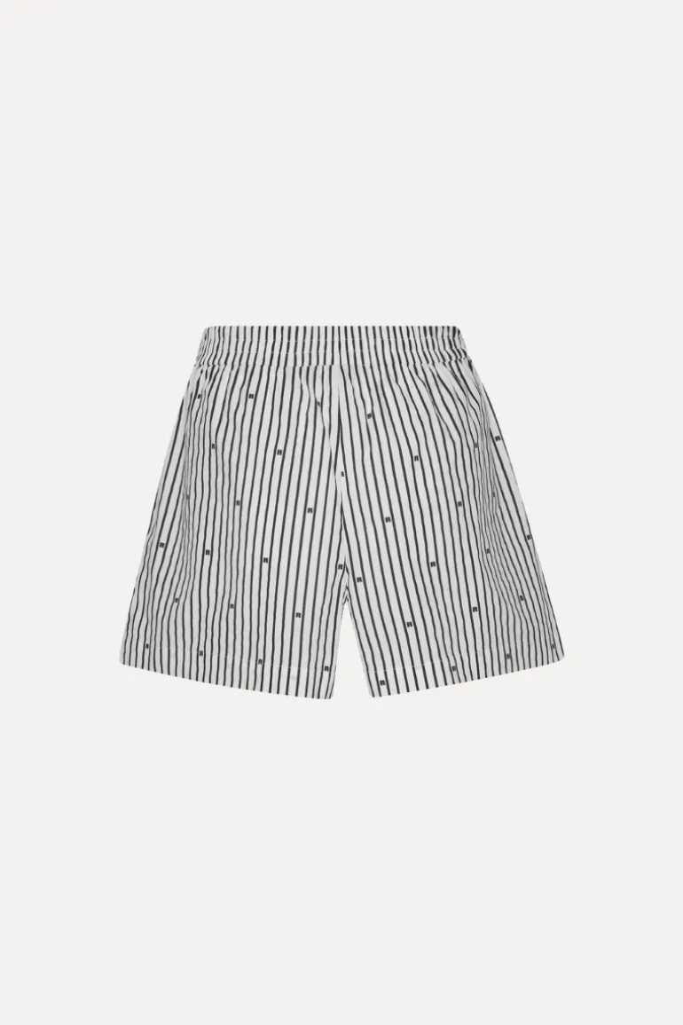 Poplin Shorts Striped Black