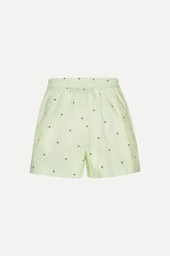 Poplin Shorts Striped Green
