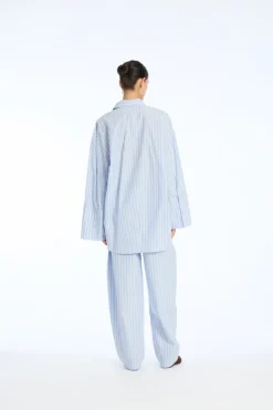 Poplin Tapered Pants Blue