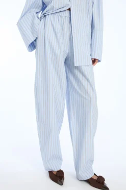 Poplin Tapered Pants Blue