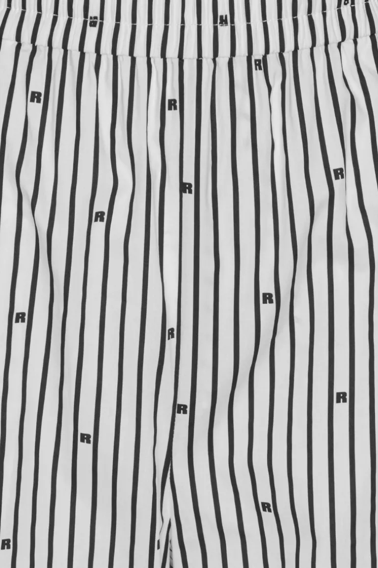 Poplin Tapered Pants Striped Black