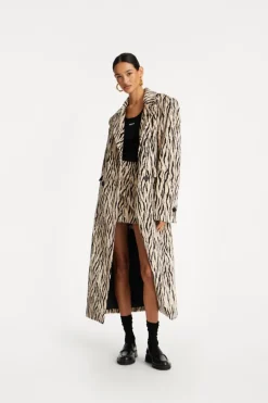 Printed Faux Fur Skirt Black Print