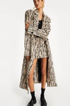 Printed Faux Fur Skirt Black Print
