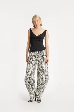 Printed Twill Cargo Pants Black Print