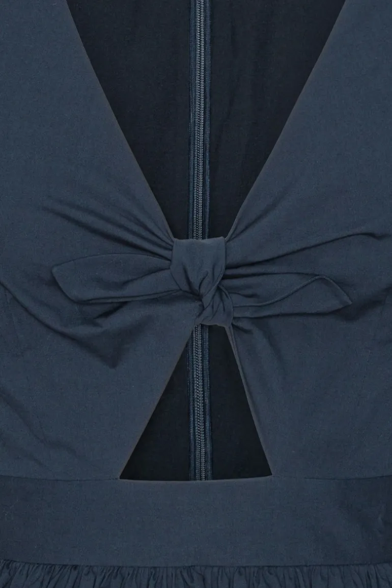Puff Sleeve Bubble Top Dark Blue