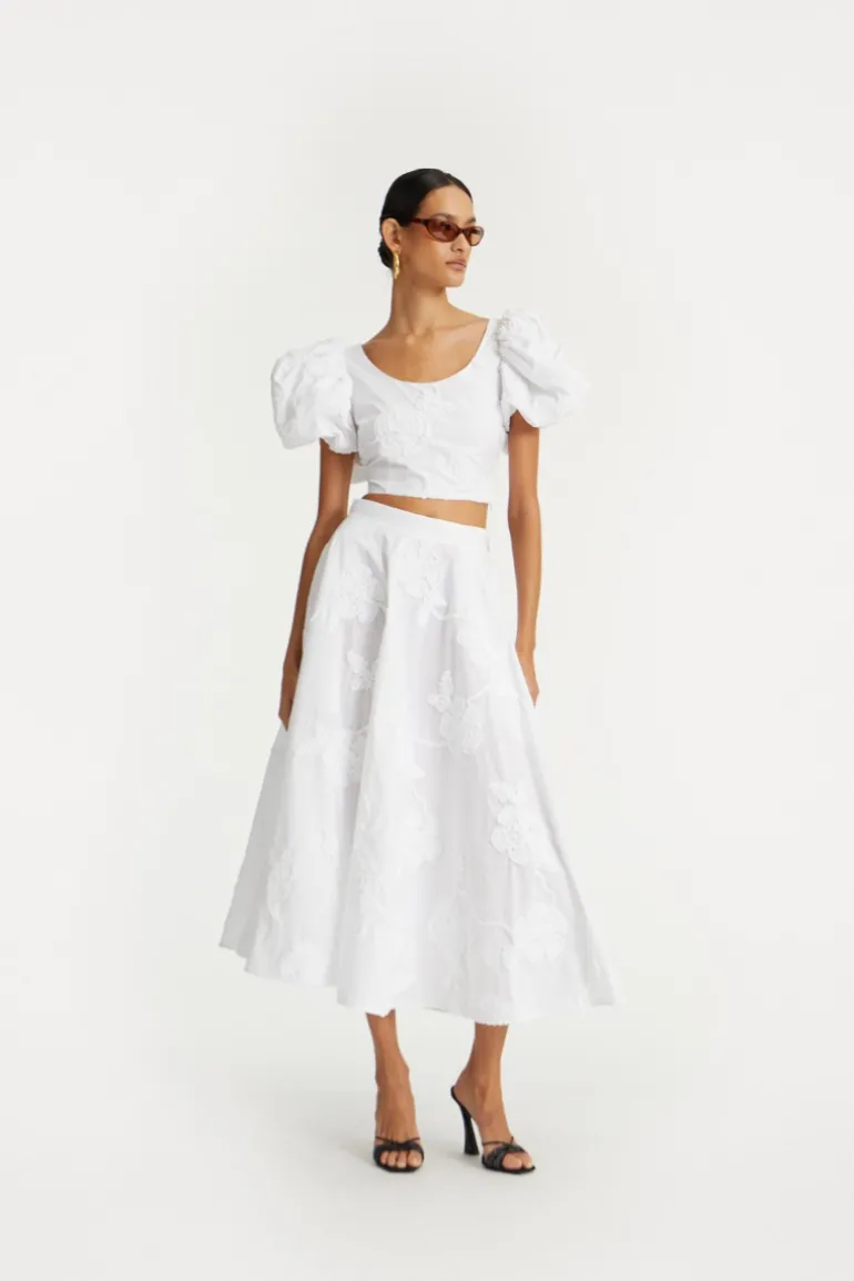 Puff Sleeve Cotton Top Bright White