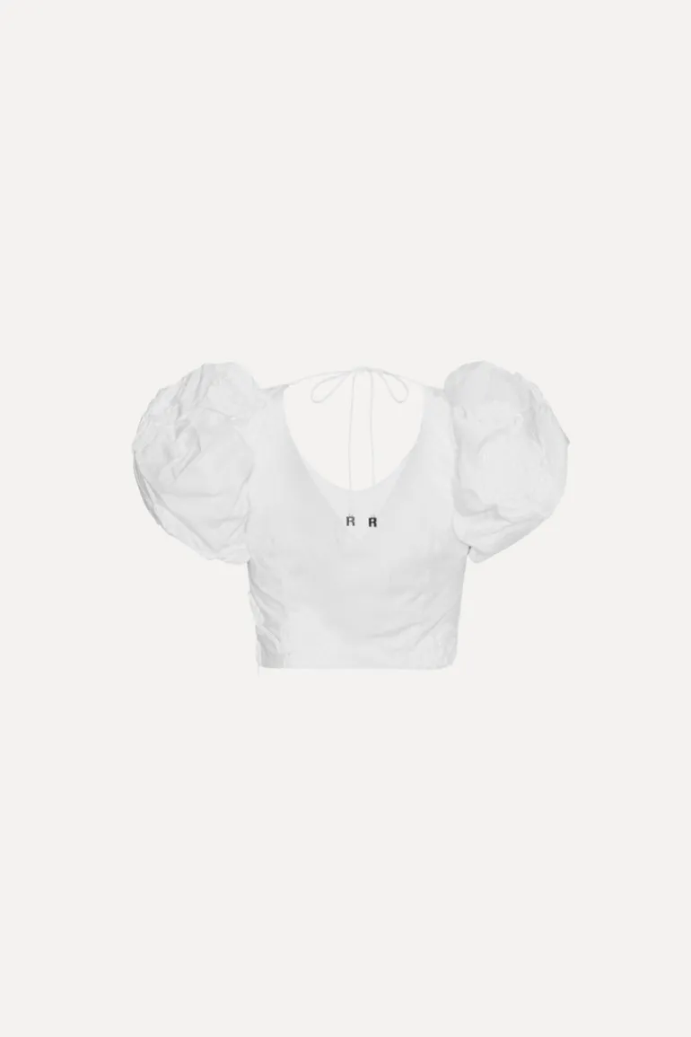 Puff Sleeve Cotton Top Bright White