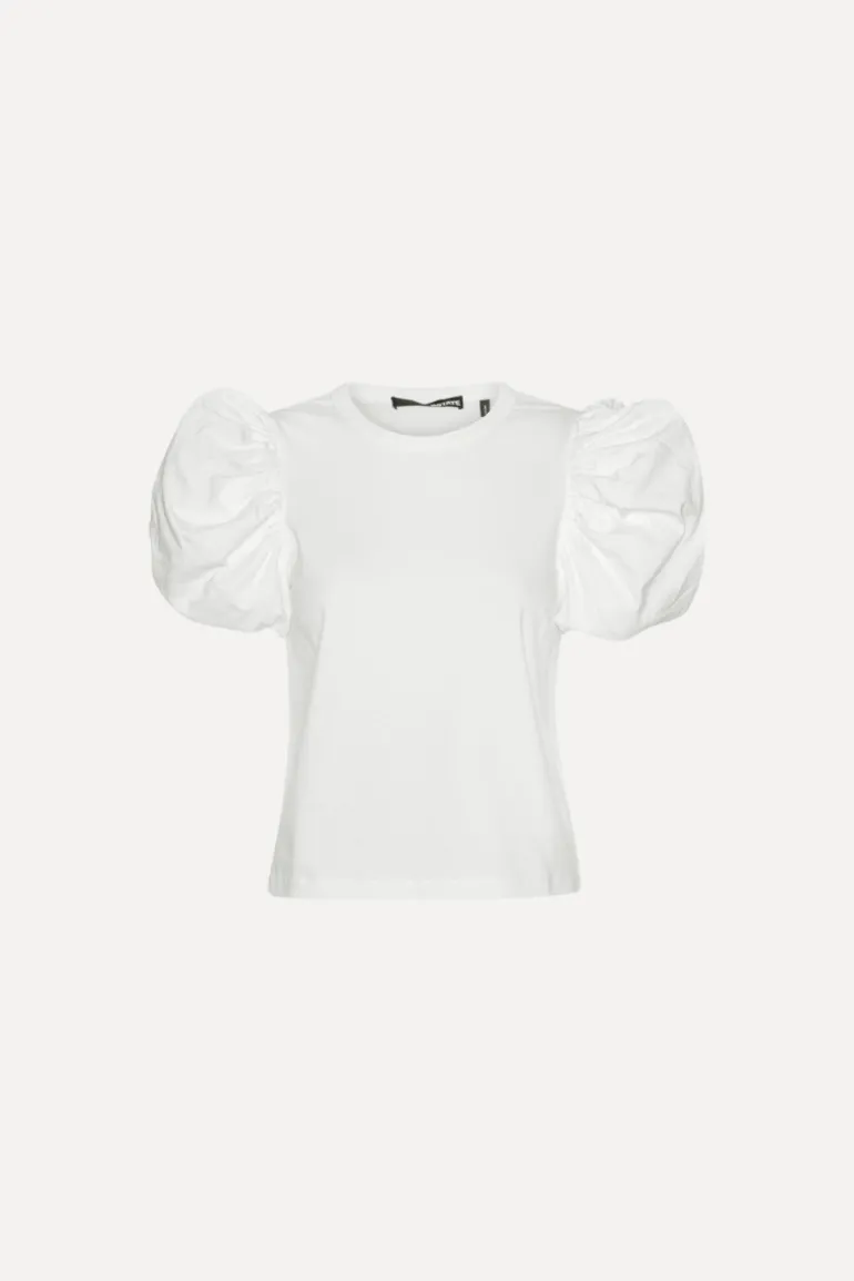Puff Sleeve T-shirt Bright White