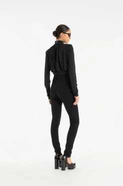 Ruched Ls Top Black