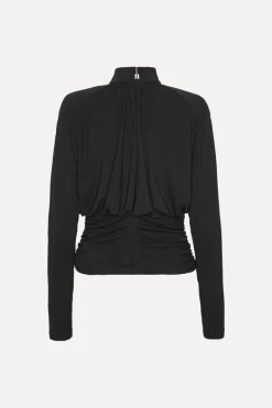 Ruched Ls Top Black