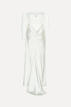 Ruched Maxi Dress White