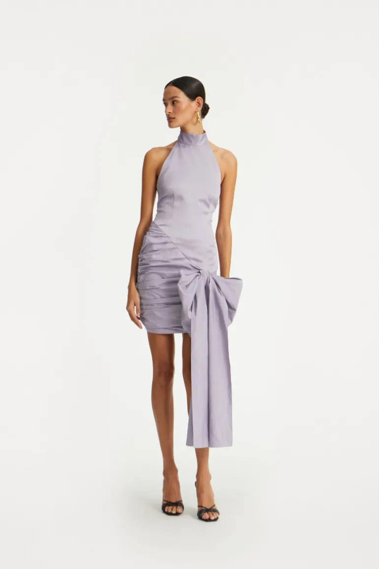 Satin Bow Dress Purple