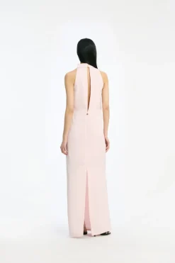 Satin Halterneck Dress Pink