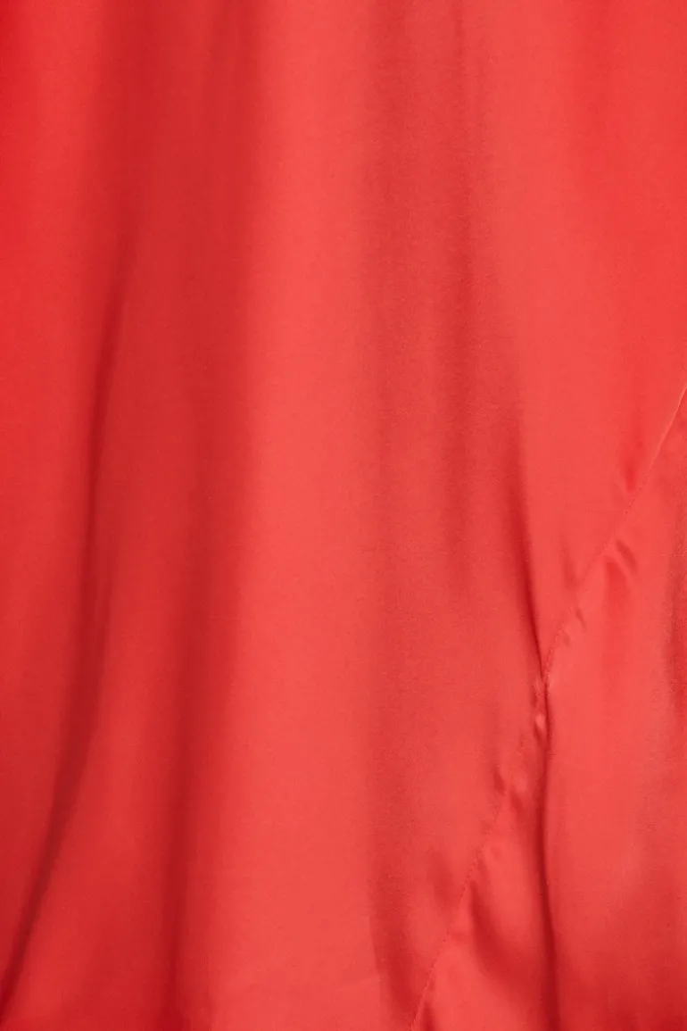 Satin Maxi Dress Red