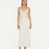Satin Midi Dress White