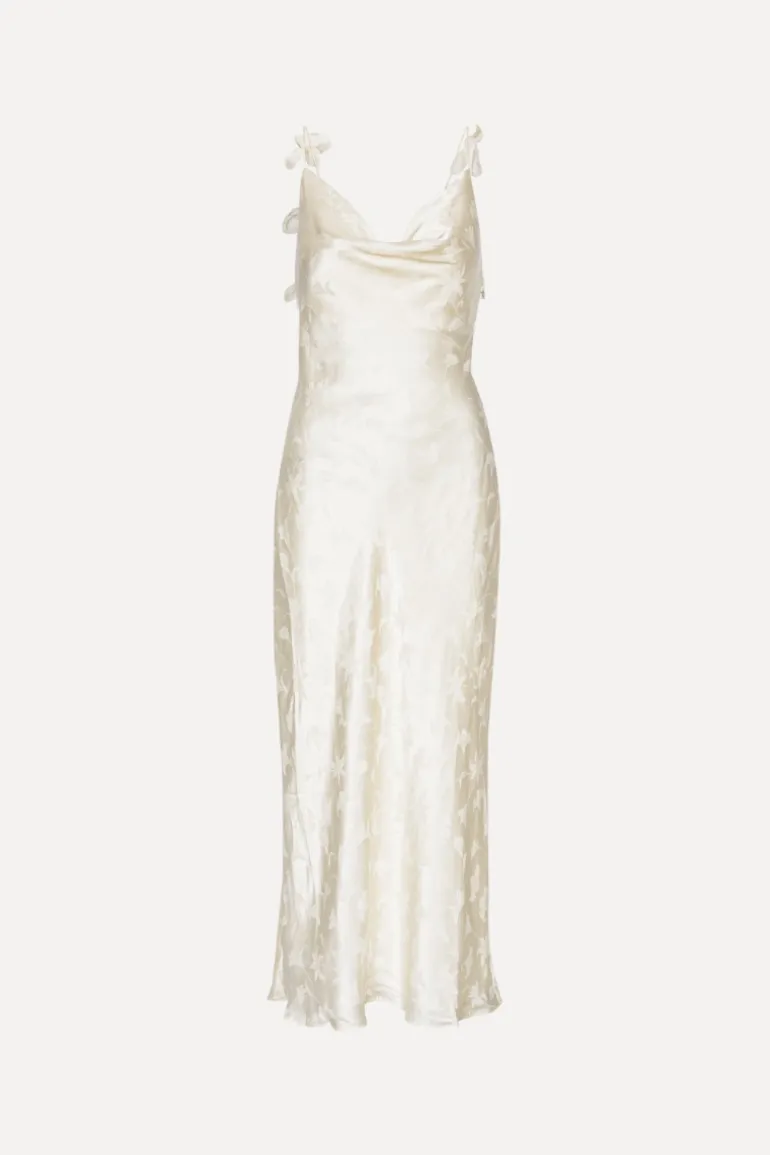 Satin Midi Dress White