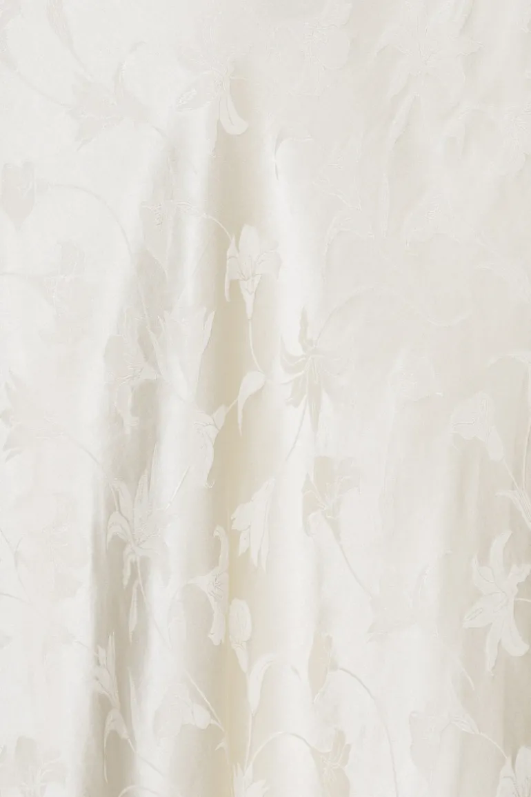 Satin Midi Dress White
