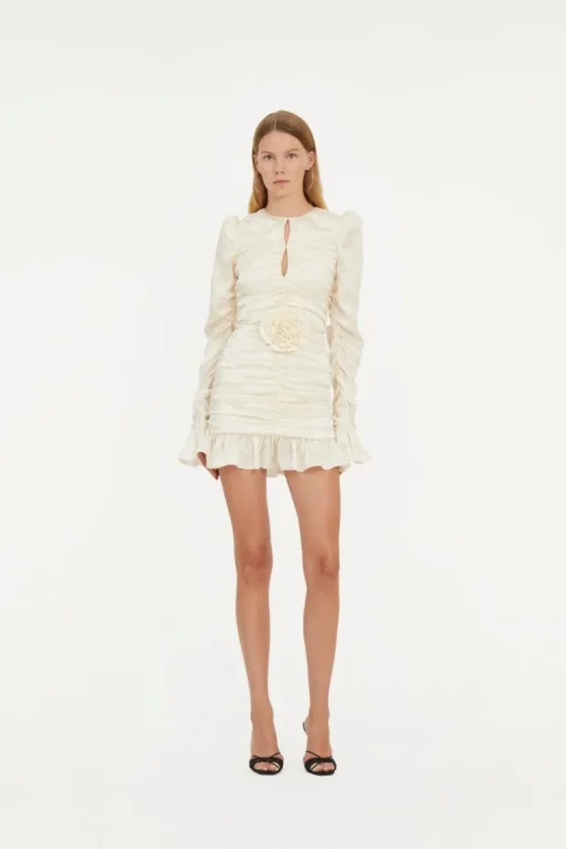 Satin Mini Dress White